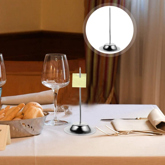 4 Porta Scontrini In Metallio Argento - Forcella Per Ricevute, Ufficio, Ristorante