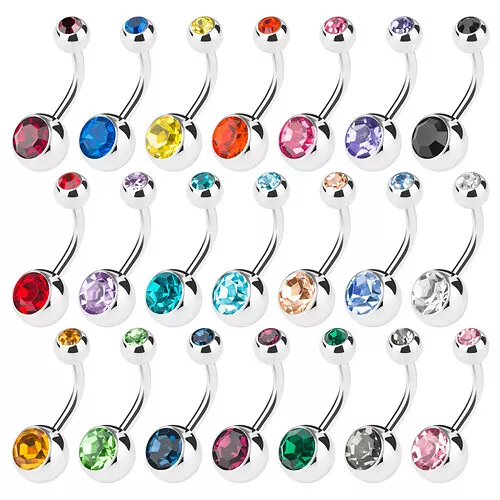 Bauchnabelpiercing Banane Stecker Jeweled Stecker Doppel Multi Zirkonia Kristall