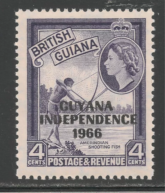 Guyana #2 (A61) VF MNH - 1966 4c Indian Shooting Fish - Overprinted