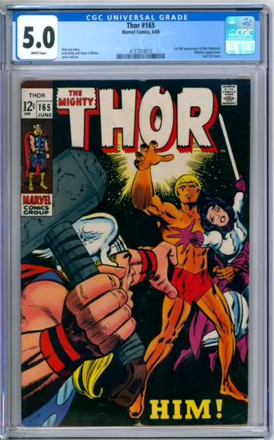 Thor 165 CGC Graded 5.0 VG/FN White 1st Warlock Marvel Comics 1969