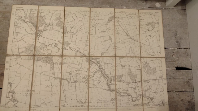 VINTAGE 1860'S FOLDING Maps Of Northumberland-mitford And Rothaley £19. ...