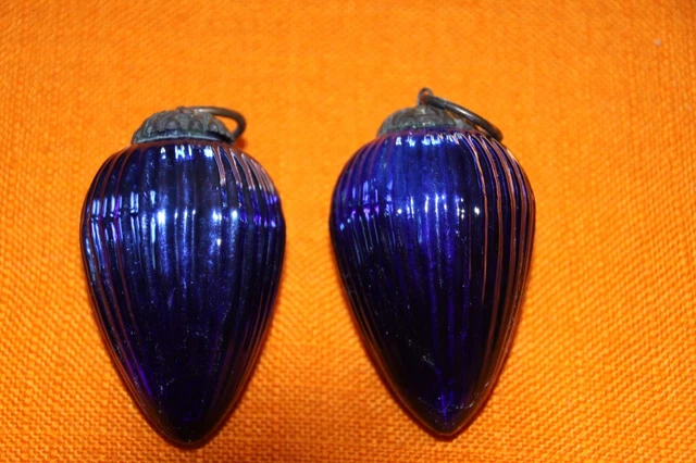 BOULE DE NOËL en Verre Eglomisé Mercurisé gravé XIX eme Christmas