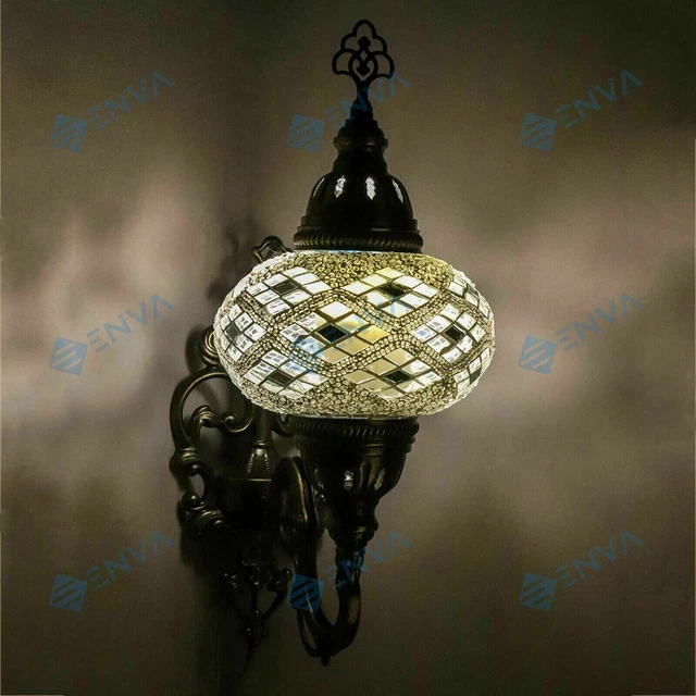 Lampe applique murale turque en mosaïque marocaine multicolore Tiffany grande 3