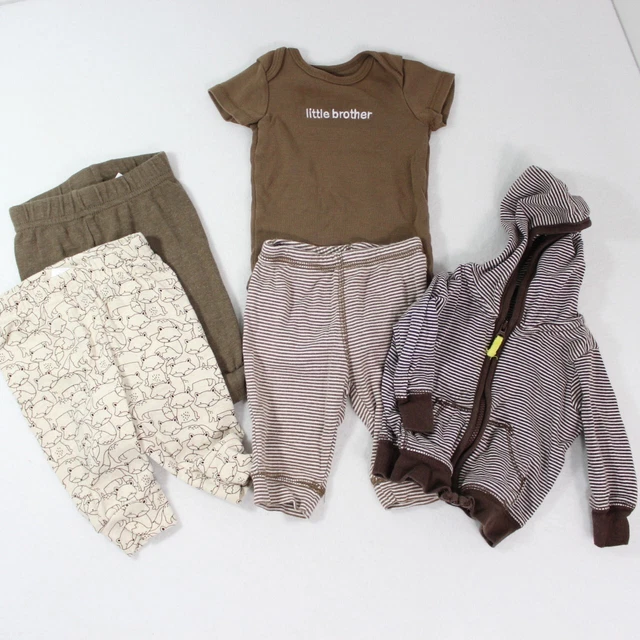 Lot Baby Boy Size 3 Months Brown Clothing Pants Sweatshirt Bodysuit Carter's