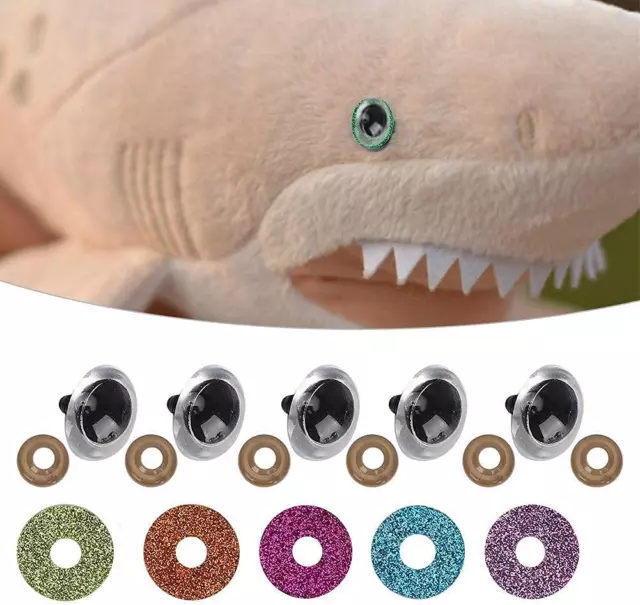 100 Set Sicherheitsaugen 18Mm Puppenaugen Kunststoff Augen Glitzeraugen Mit Glit 3