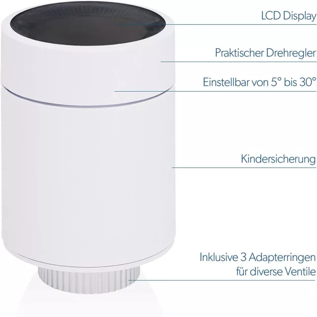 Smart Heizkörper-Thermostat UNITEC 30946  Erweiterung mit LCD Display, kompatibe 2