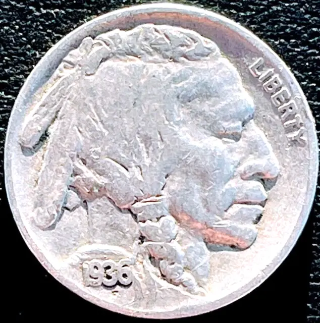 1936 Buffalo Nickel 5 Cent Indian Head Five Cents 5c Antique Coins FREE SHIP!