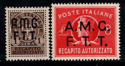 Trieste A 1947 Sass. 1-2 MNH 100% Authorized Delivery, 1 l, 8 l.