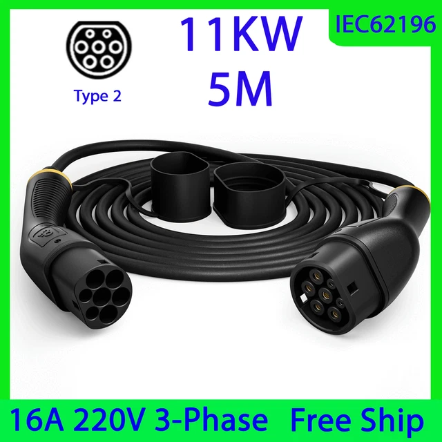 Cavo di ricarica EV 5M tipo 2 16A 11kW spina di ricarica auto elettrica caricabatterie 3 fasi ZOE Kia