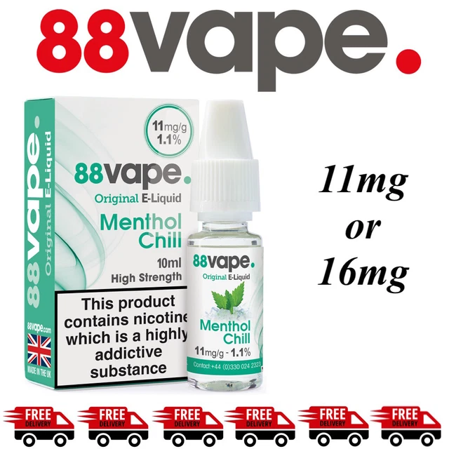 88 VAPE E Liquid 3mg 6mg 11mg 16mg Nicotine All Flavours + NIC salts [10  PACK ] 12.99 - PicClick UK