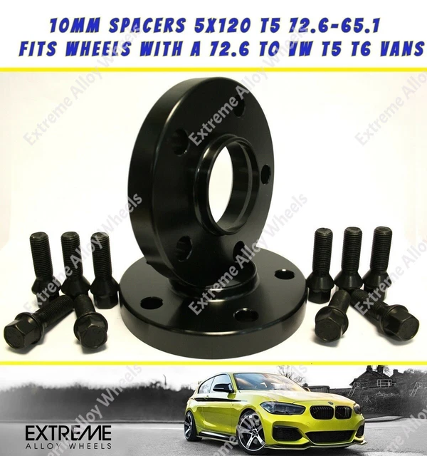 10MM ALLOY WHEEL Spacers Fits VW Transporter T5 T6 5X120 72.6 65.1