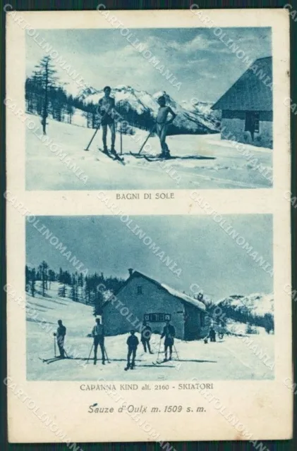 Torino Oulx Ulzio Nevicata Sci cartolina QZ0114