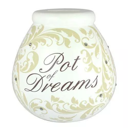 Pot Of Dreams Ceramic Gift Money Box/ Pot FLEUR DE LYS (401018N) Break To Open