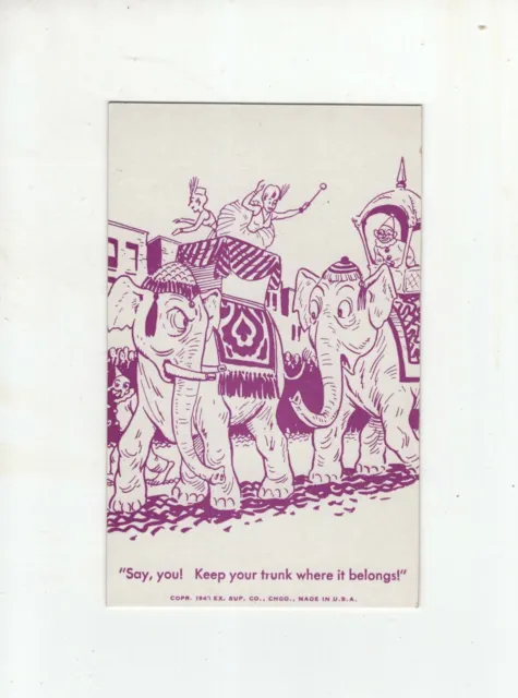 1948 RISQUE JOKE Cartoon Gag Gift Card Made by Exhibit Supply Co ...