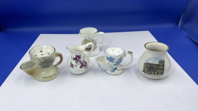 Small Ornaments JOB LOT 5  China Jug Cup Vase Shaving Lovely Pieces Vintage