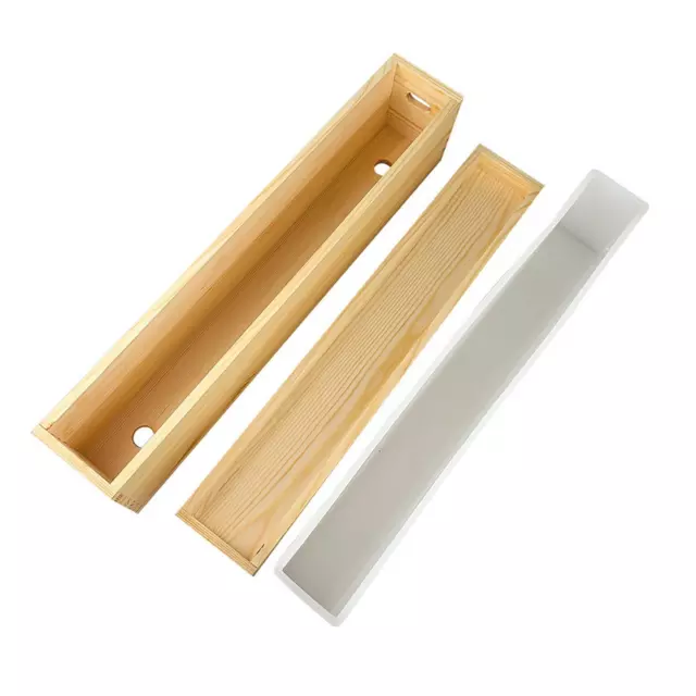 Boîte en bois de silicone rectangulaire avec couvercle, moule de