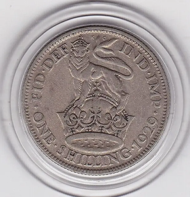 1929   King  George  5th  50%  Silver  Shilling  Coin