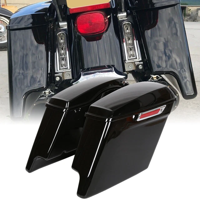 5& STRETCHED EXTENDED Hard Saddle Bags For Harley Davidson Road King