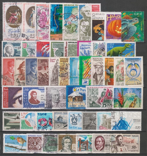 Lot De 90 Timbres Oblitérés France - Autoadhésifs - Années Diverses - Beaux Cachets AA30