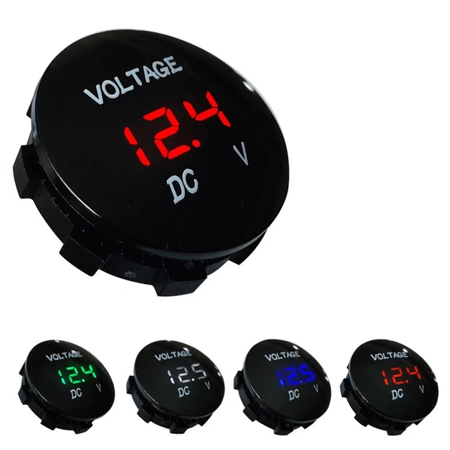 Tester Digitale Voltmetro Per Batteria Auto Moto Camper Con Display LED E Cavo Da 70 Cm - 5