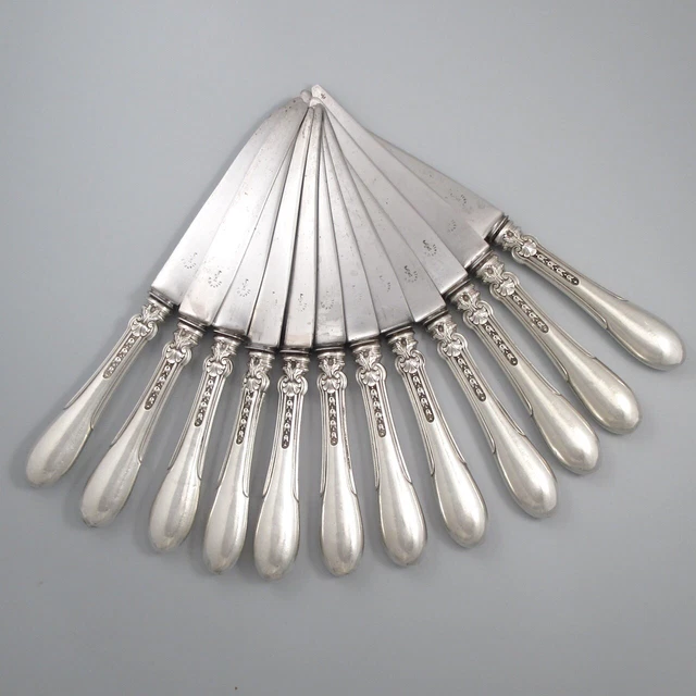 Antique French Sterling Silver Clad Knives,  Alphonse Debain, Paris, 1883-1911