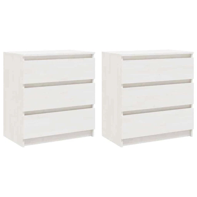 AX 2 Comodini Bianco 60x36x64cm Camera Salotto Elegante Arredamento Casa 3093548