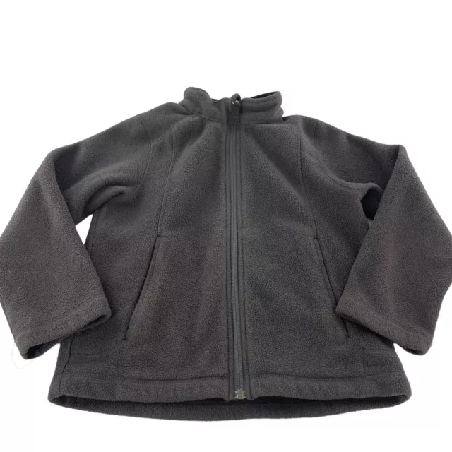 LL Bean Full ZIP Fleece Sweater Jacket Gray Youth Medium 5-6 Kids Child Unisex