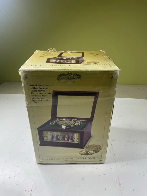 MR CHRISTMAS DELUXE Animated Bell Symphonium 10 Discs Music Box