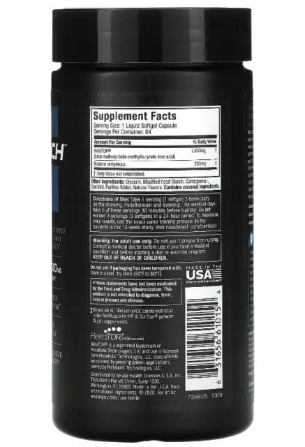 MuscleTech Clear Muscle HMB Free Acid, 84 gélules 2