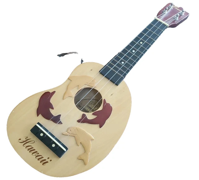 2004 Leolani Hawaii Kidney-Shaped Soprano Ukulele w/ Dolphin Design