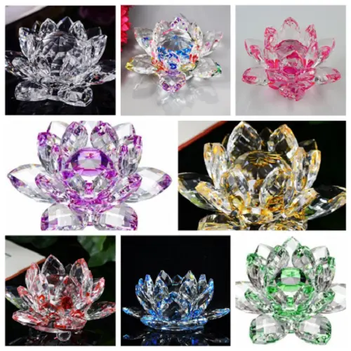 Exquisite Crystal Lotus Flower Beautiful Elegance Ornament For Home Décor