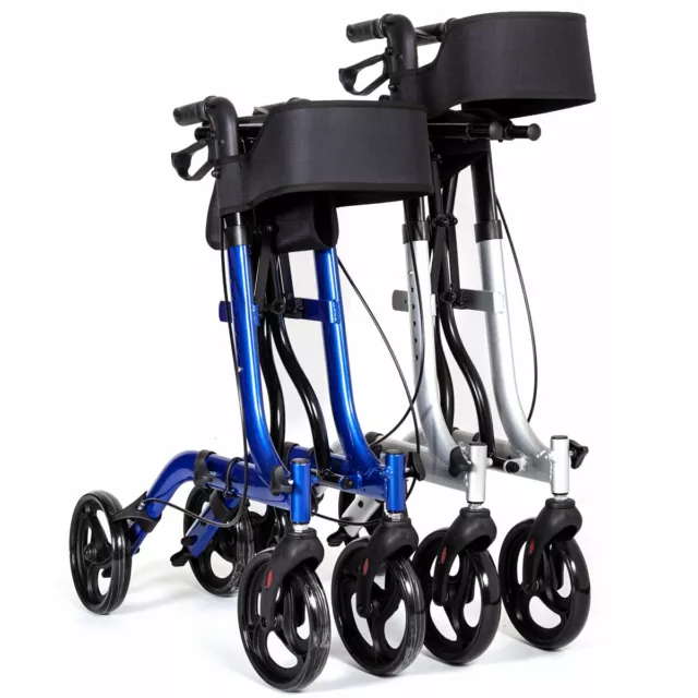 EC X Fold Lightweight folding 4 wheel rollator walking aid frame with seat bag 2