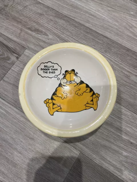 Vintage 1980’s Garfield Cat Food Bowl Ceramic 2