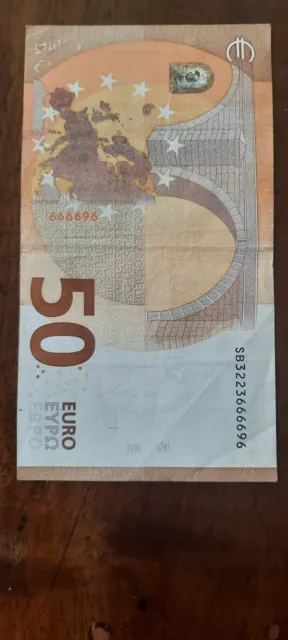 Banconota 50 euro - Numero di serie con 4 cifre uguali consecutive + una coppia