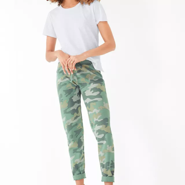 HUSH MORGAN PRINTED Joggers Animal Print Ladies Womens Soft Green