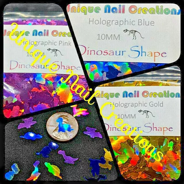 DINOSAUR SHAPE GLITTER U Choose~Nail•Acrylic•Gel•Body Art•Face•Festival•Resin