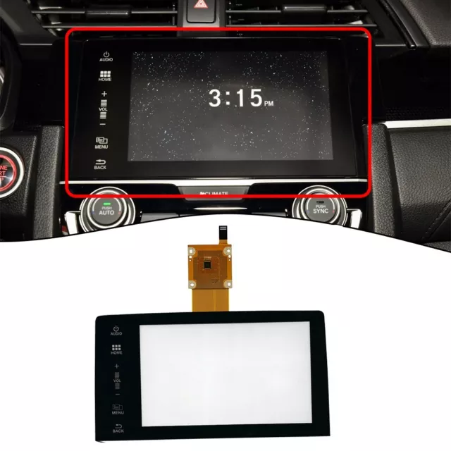 Numériseur écran tactile verre noir pour Honda Civic 2016 2019 radio navigatio