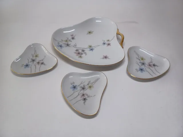 Retsch & Co Wunsiedel Porcelain Nut Bowl Candy Dish Master & 3 Dishes Bavaria 28