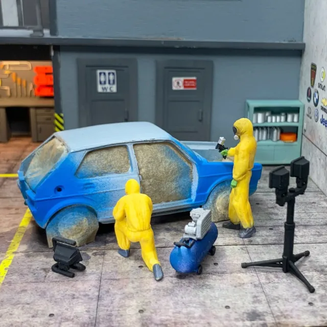 1/43 garaje diorama Mechanic Car Painting Service set 3