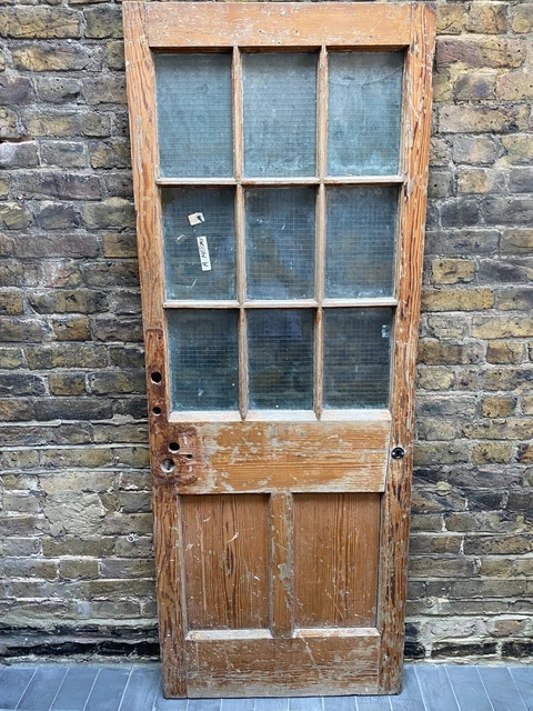 Vintage Glazed Door wood on one side and painted on the other 