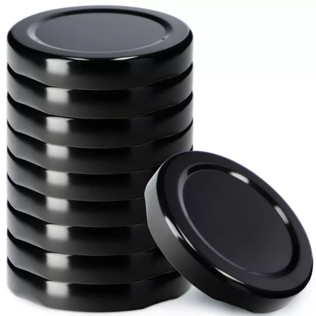 KADAX Tapas de rosca fi53 mm para tarros de conserva, paquete de 10, negro