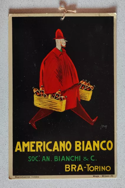 PUBBLICITA' AMERICANO BIANCO-BRA TORINO MAGA-CARTONCINO RIGIDO 17x26-C20-13