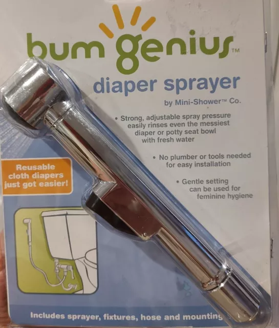 Bum Genius Diaper Sprayer, Bathroom Bidet Mini-Shower Sprayer - New In Pkg