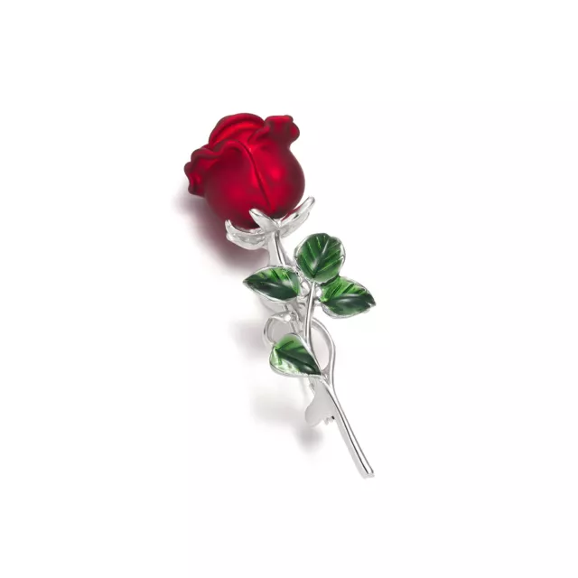 Fashion Women Red Rose Flower Brooch Pin Breastpin Charm Lady Jewelry Gifts New