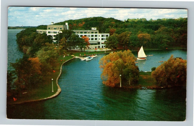 Green Lake WI American Baptist Assembly Aerial View Wisconsin Vintage Postcard