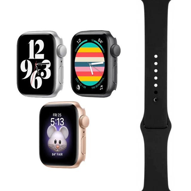 Apple Watch SE - 40mm/44mm, GPS/4G, All Cases, Black Sport Band - Good
