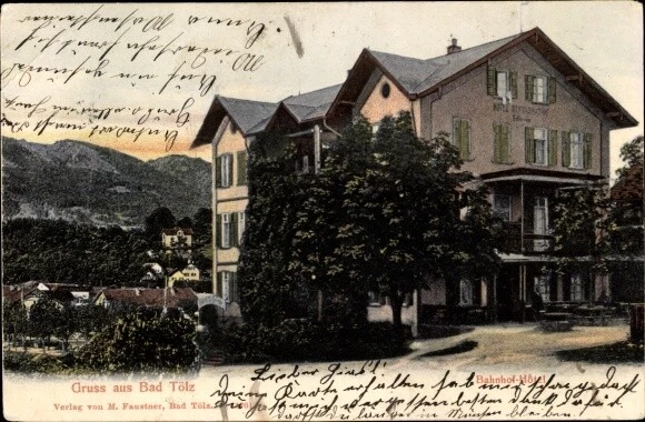 Ak Bad Tölz in Oberbayern, Bahnhof-Hotel - 3773952