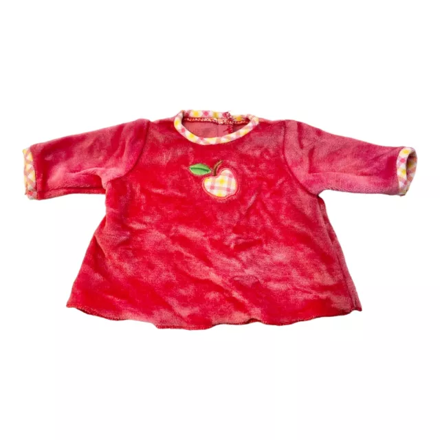 American Girl Bitty Baby Doll Picking Apples VELOUR SHIRT TOP Autumn Plaid Pink