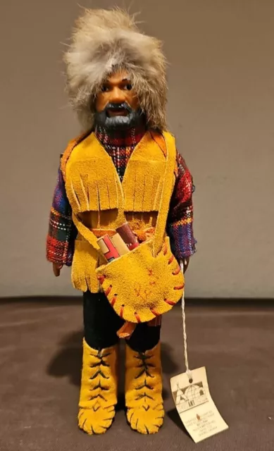 Vintage Figurine Doll Folk Art Eskimo Quebec Canada Post Man 9" Tall