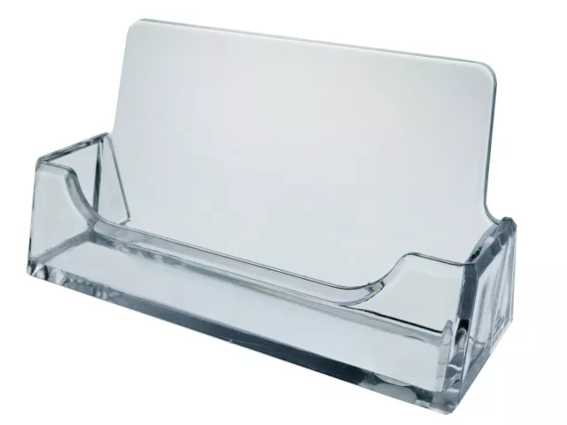 SALE 12 New Clear Plastic Acrylic Desktop Business Card Holder Display FAST SHIP